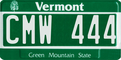 VT license plate CMW444