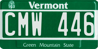 VT license plate CMW446