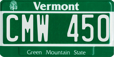 VT license plate CMW450