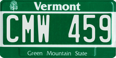 VT license plate CMW459