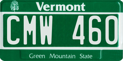 VT license plate CMW460