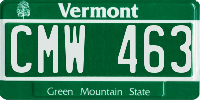 VT license plate CMW463