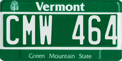 VT license plate CMW464