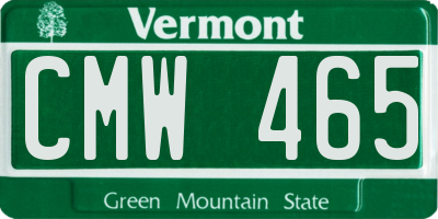 VT license plate CMW465
