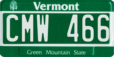 VT license plate CMW466