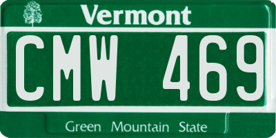 VT license plate CMW469