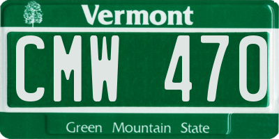 VT license plate CMW470