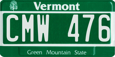 VT license plate CMW476