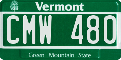 VT license plate CMW480
