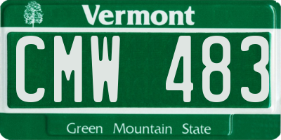 VT license plate CMW483