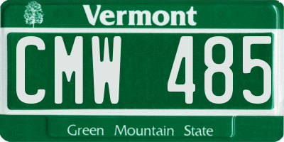 VT license plate CMW485