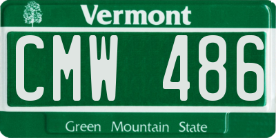 VT license plate CMW486