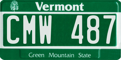 VT license plate CMW487