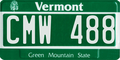 VT license plate CMW488