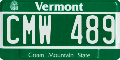 VT license plate CMW489