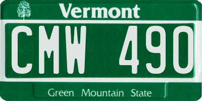 VT license plate CMW490