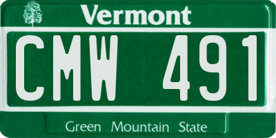 VT license plate CMW491