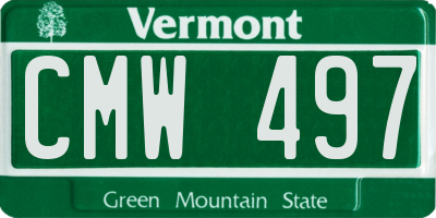 VT license plate CMW497