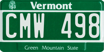 VT license plate CMW498
