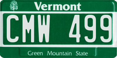 VT license plate CMW499
