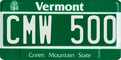 VT license plate CMW500