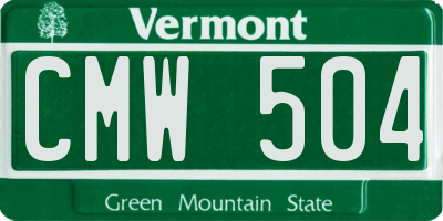 VT license plate CMW504