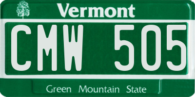 VT license plate CMW505