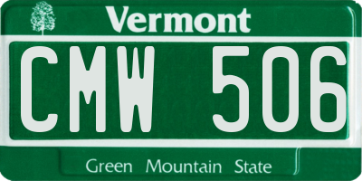 VT license plate CMW506