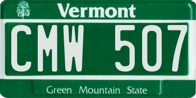 VT license plate CMW507