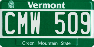 VT license plate CMW509