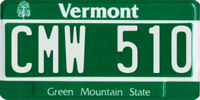 VT license plate CMW510