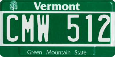 VT license plate CMW512