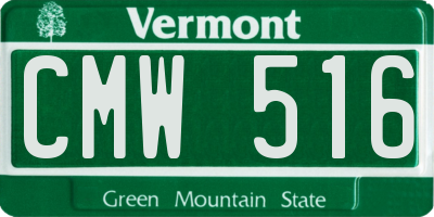 VT license plate CMW516