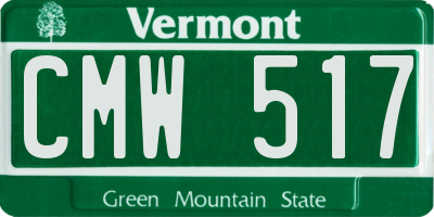 VT license plate CMW517