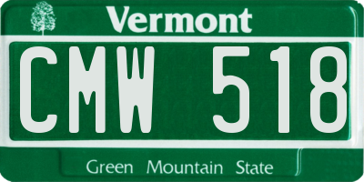 VT license plate CMW518