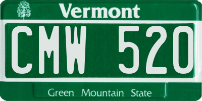 VT license plate CMW520