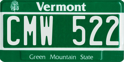 VT license plate CMW522