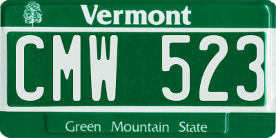 VT license plate CMW523