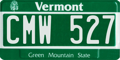 VT license plate CMW527