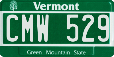 VT license plate CMW529