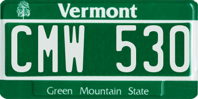 VT license plate CMW530