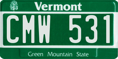 VT license plate CMW531