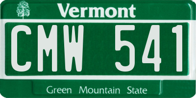 VT license plate CMW541
