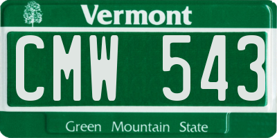 VT license plate CMW543