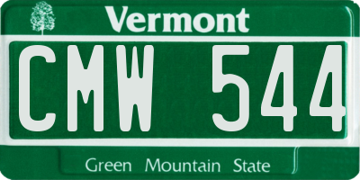 VT license plate CMW544