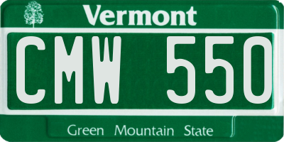 VT license plate CMW550
