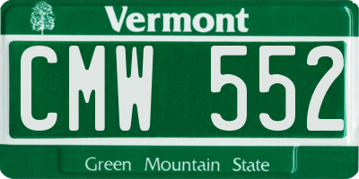 VT license plate CMW552