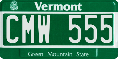 VT license plate CMW555