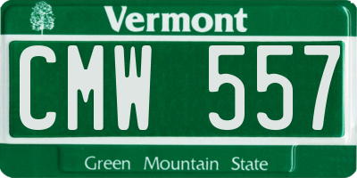 VT license plate CMW557