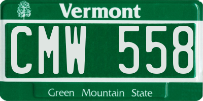 VT license plate CMW558